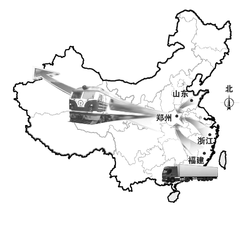 　未來將有更多沿海城市的貨物集中到鄭州，然后搭乘鄭歐班列出口歐洲。扈森 制圖