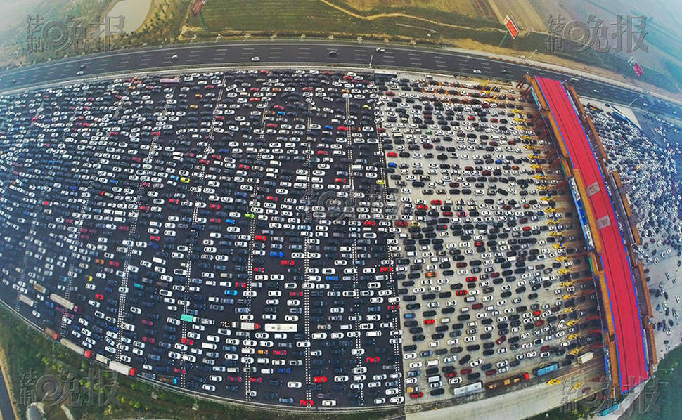 車流航拍。