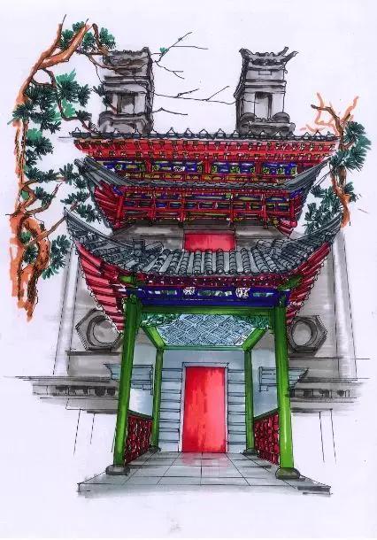 明艷的紅、生機(jī)的綠、深沉的藍(lán)、古樸的灰，足見博雅樓的獨(dú)特韻味。