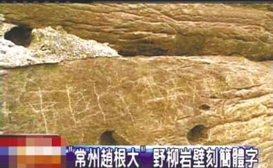 “常州趙根大” 2009年3月27日，臺灣北海岸野柳地質公園巖壁上被刻下“中國常州趙根大”字樣。臺灣媒體將此事報道后，趙根大公開道歉。