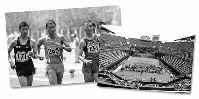 左圖:5月10日,遼寧隊選手耿志耀(左一)在十二運(yùn)男子50公里競走比賽中。 　　新華社記者 李 鋼攝 　　右圖:6月10日,十二運(yùn)網(wǎng)球團(tuán)體賽在大連正式開拍,部分比賽遭遇了“零觀眾”的尷尬場面。 　　人民視覺