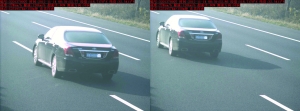 由于車速過(guò)快，高清探頭抓拍下的畫(huà)面，有一點(diǎn)點(diǎn)模糊 監(jiān)控截圖