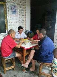 掃水掃不及，胥家鎮(zhèn)柏河村的居民干脆打起了麻將。