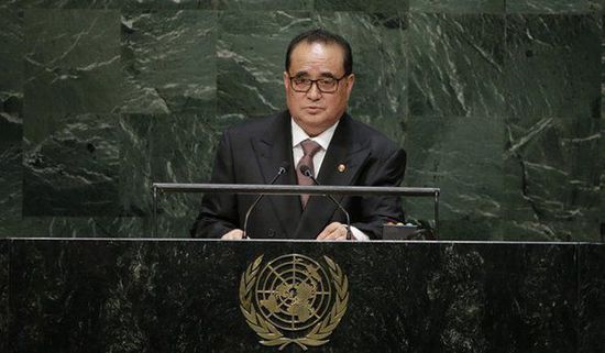 9月27日，朝鮮外相李洙墉在聯(lián)大發(fā)表講話。