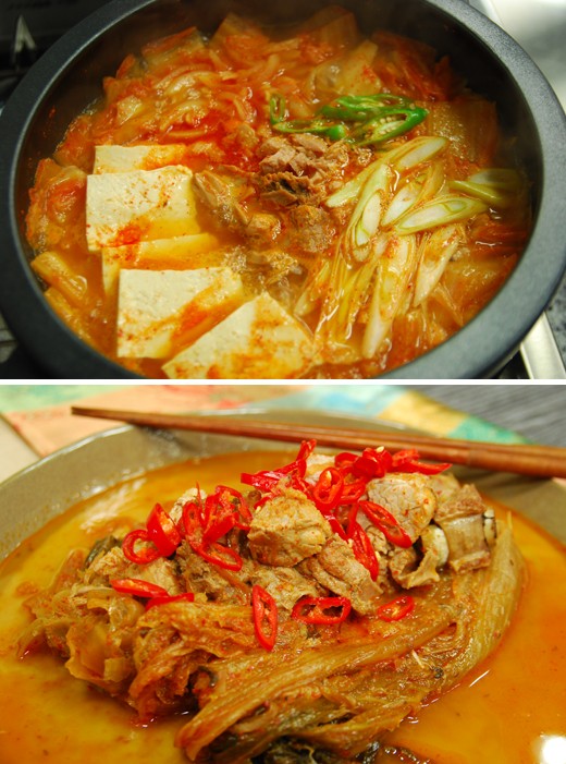 　　上圖為金槍魚泡菜湯,下圖為泡菜雜燴湯。