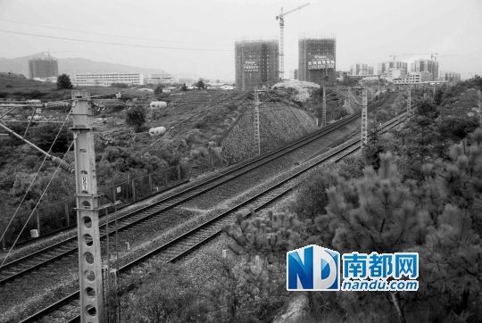 　東源縣法院院長(zhǎng)被火車(chē)撞亡事發(fā)地段。