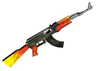 AK47步槍：哈馬斯大量仿制，是武裝分子主要武器。