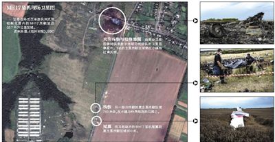 馬航MH17客機(jī)殘骸照片顯示，其機(jī)身上有許多細(xì)小孔洞。多名專家分析稱，這些孔洞或是飛機(jī)被導(dǎo)彈爆炸后飛散的彈片擊中所致。