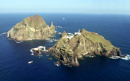 資料圖：日韓爭議島嶼，韓國稱“獨島”，日本稱“竹島”。