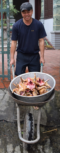 越南貓肉餐廳：將貓淹死、剝皮、切成小塊，再油炸